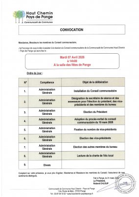 Conseil communautaire – 7 avril 2026